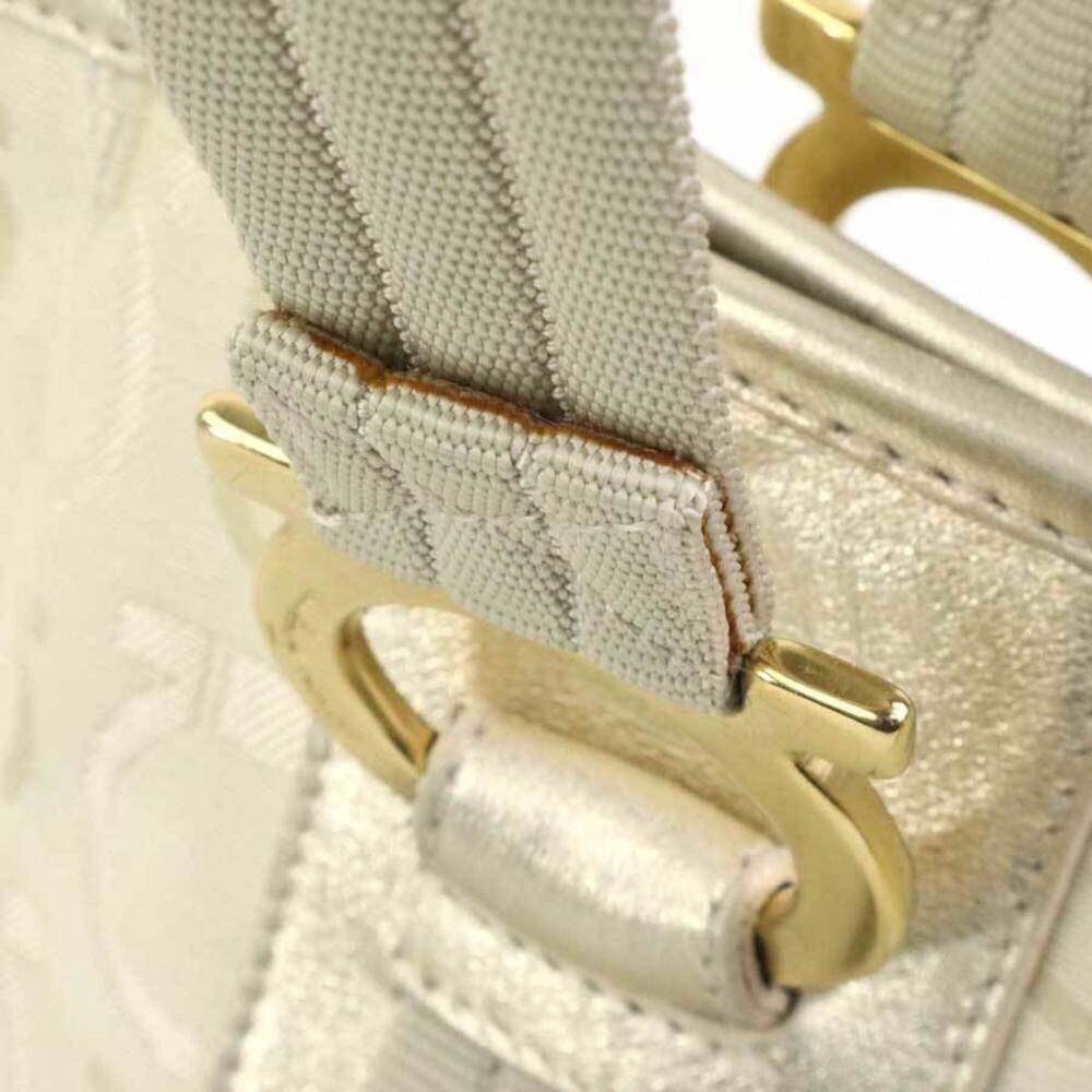 Salvatore Ferragamo shoulder bag, Gancini design, canvas and leather, light b... - Picture 13 of 16